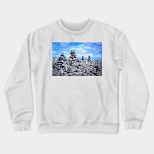 Stone cairns, Aran Islands, Co. Galway, Ireland Crewneck Sweatshirt